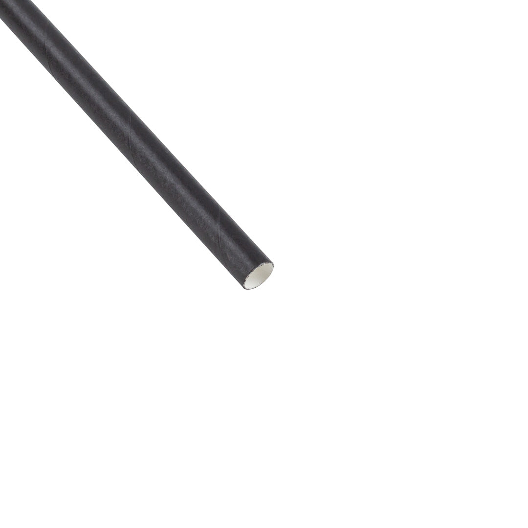 Bev Tek Black Paper Straw - Wrapped, Biodegradable, 7.5mm - 10" - 1000 count box