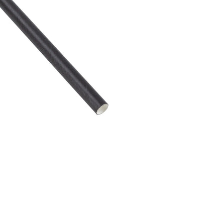 Bev Tek Black Paper Straw - Wrapped, Biodegradable, 7.5mm - 10" - 1000 count box