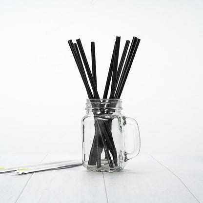 Bev Tek Black Paper Straw - Wrapped, Biodegradable, 7.5mm - 10" - 1000 count box
