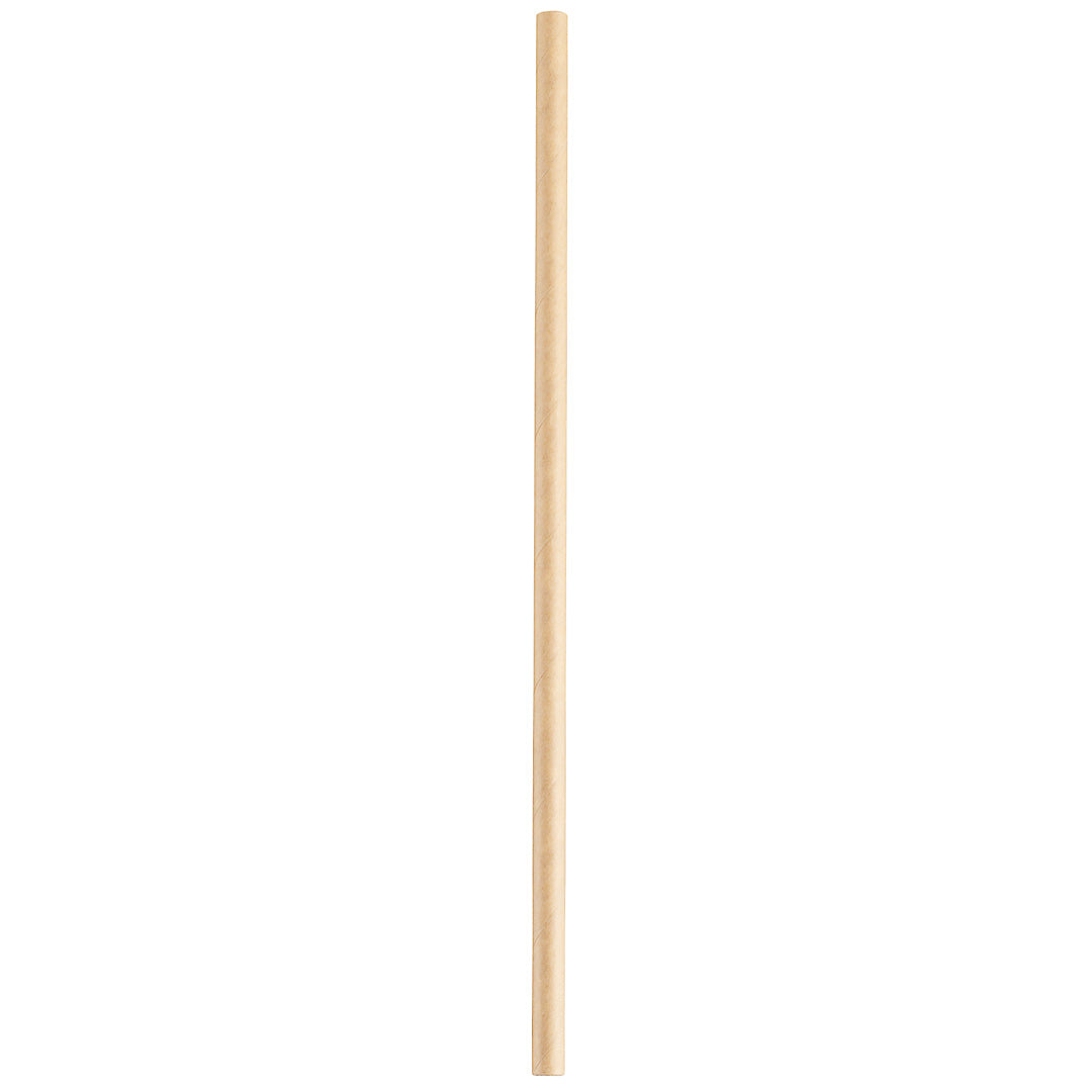 Bev Tek Kraft Paper Straw - Wrapped, Biodegradable, 7.5mm - 10" - 1000 count box