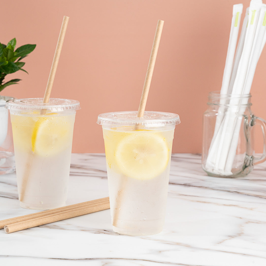 Bev Tek Kraft Paper Straw - Wrapped, Biodegradable, 7.5mm - 10" - 1000 count box