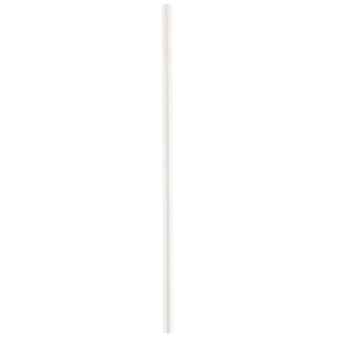 Bev Tek White Paper Straw - Wrapped, Biodegradable, 7.5mm - 10" - 1000 count box