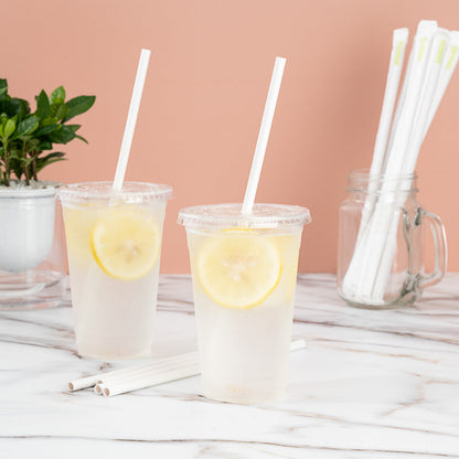 Bev Tek White Paper Straw - Wrapped, Biodegradable, 7.5mm - 10" - 1000 count box