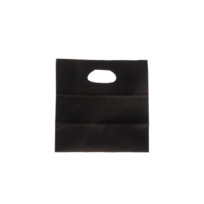 Bag Tek Rectangle Black Paper Take Out Bag - with Handles - 11" x 7" x 11" - 100 count box