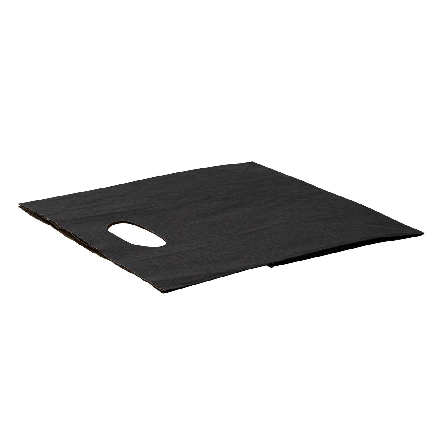 Bag Tek Rectangle Black Paper Take Out Bag - with Handles - 11" x 7" x 11" - 100 count box
