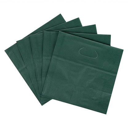 Bag Tek Rectangle Forest Green Paper Take Out Bag - with Handles - 11" x 7" x 11" - 100 count box