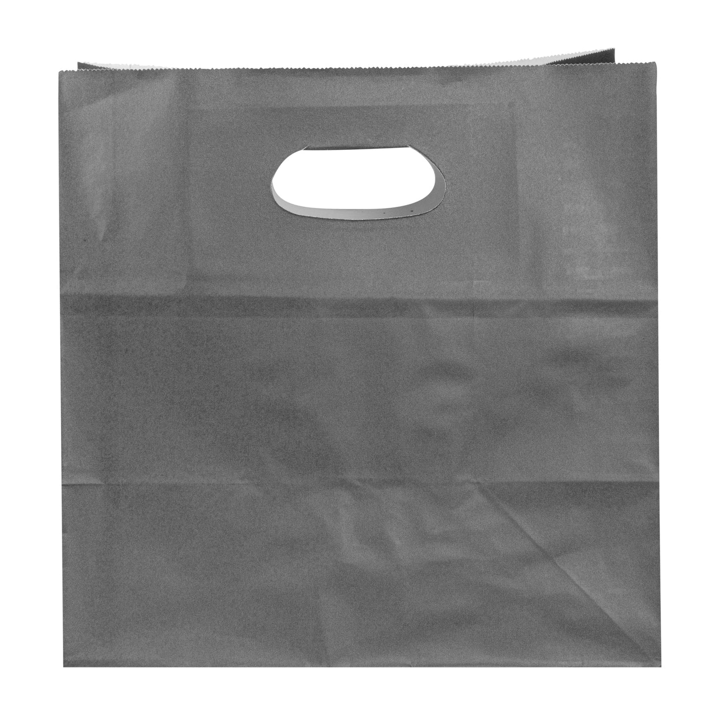 Bag Tek Rectangle Gray Paper Take Out Bag - with Handles - 11" x 7" x 11" - 100 count box