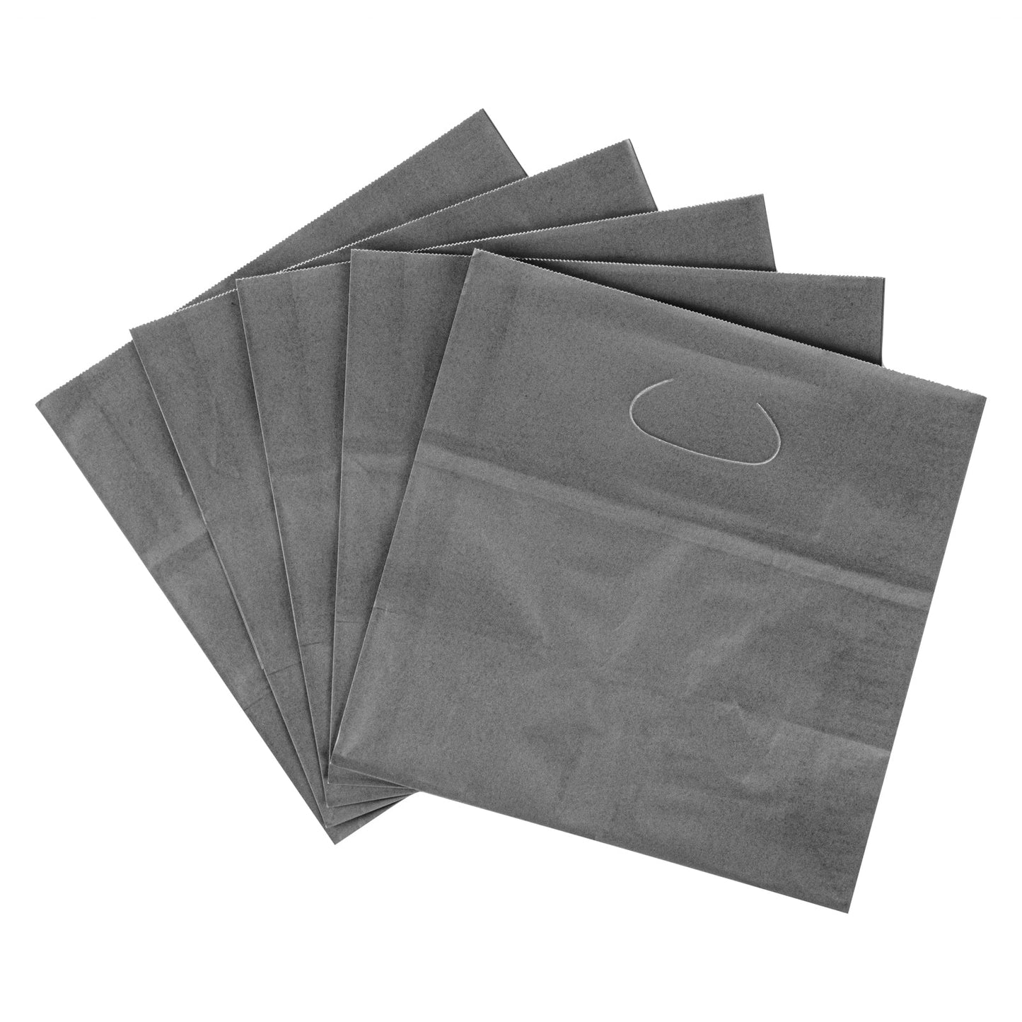 Bag Tek Rectangle Gray Paper Take Out Bag - with Handles - 11" x 7" x 11" - 100 count box