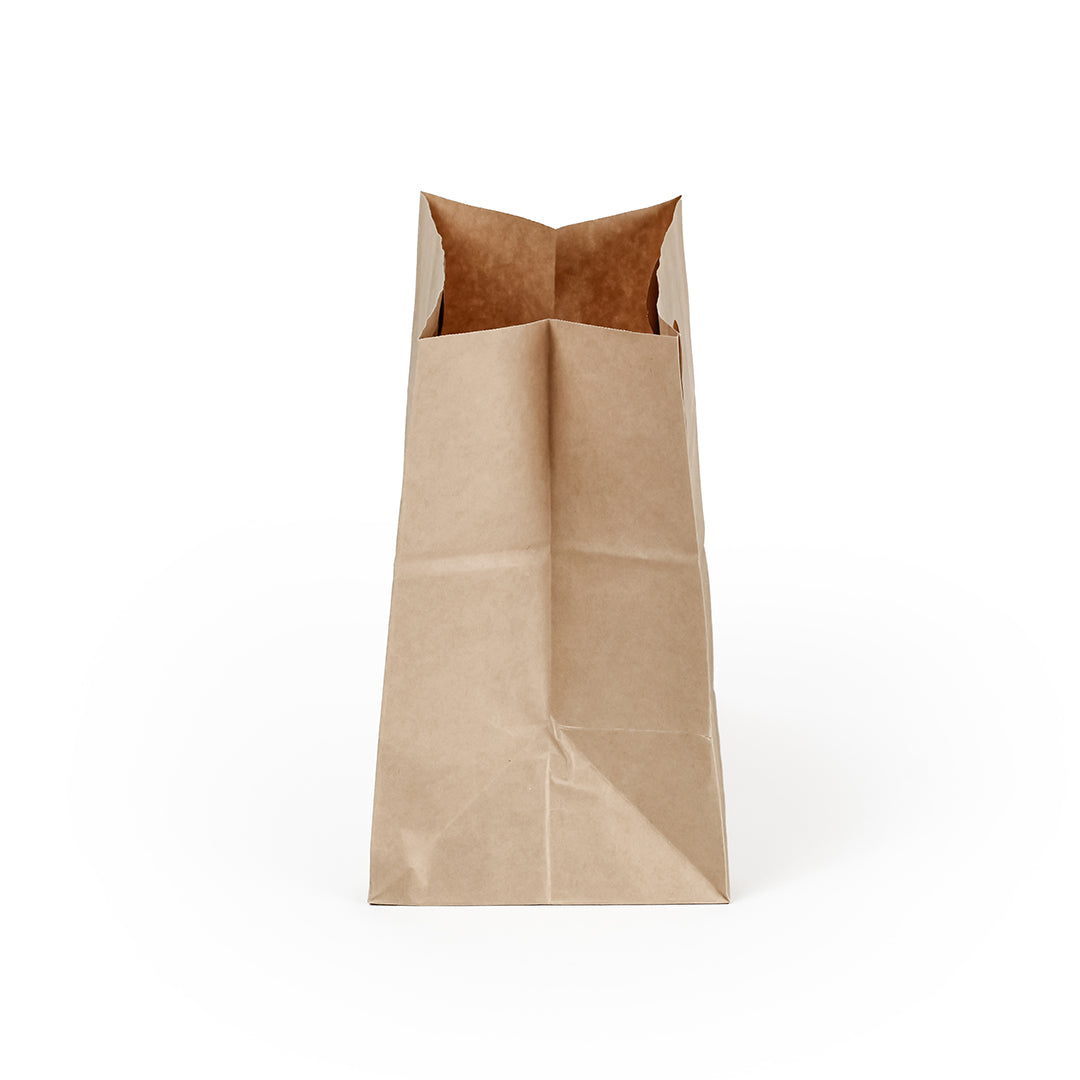 Bag Tek Rectangle Kraft Paper Take Out Bag - with Handles - 11" x 7" x 11" - 100 count box