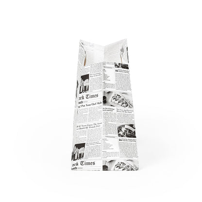 Bag Tek Rectangle Newsprint Paper Take Out Bag - with Handles - 11" x 7" x 11" - 100 count box