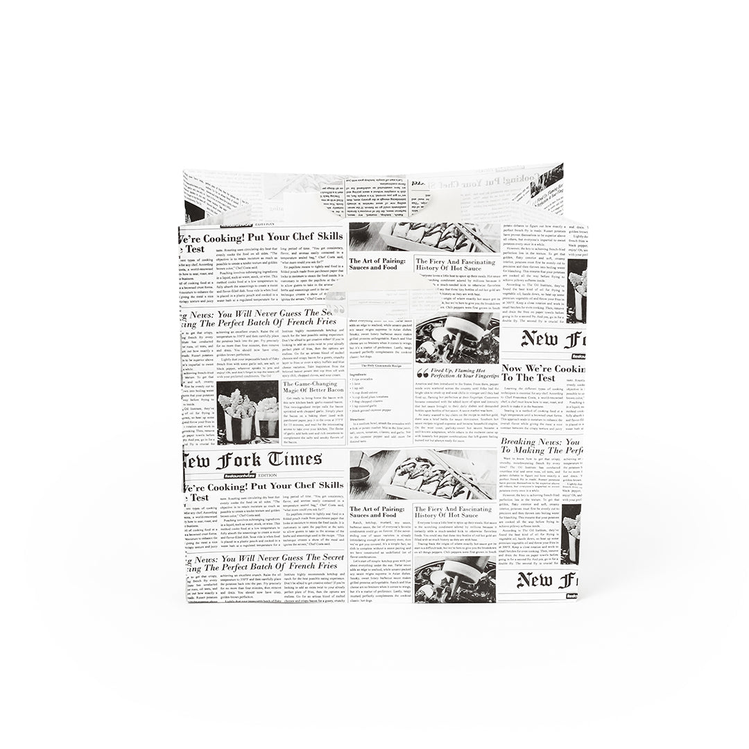 Bag Tek Rectangle Newsprint Paper Take Out Bag - with Handles - 11" x 7" x 11" - 100 count box