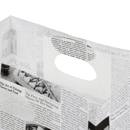 Bag Tek Rectangle Newsprint Paper Take Out Bag - with Handles - 11" x 7" x 11" - 100 count box