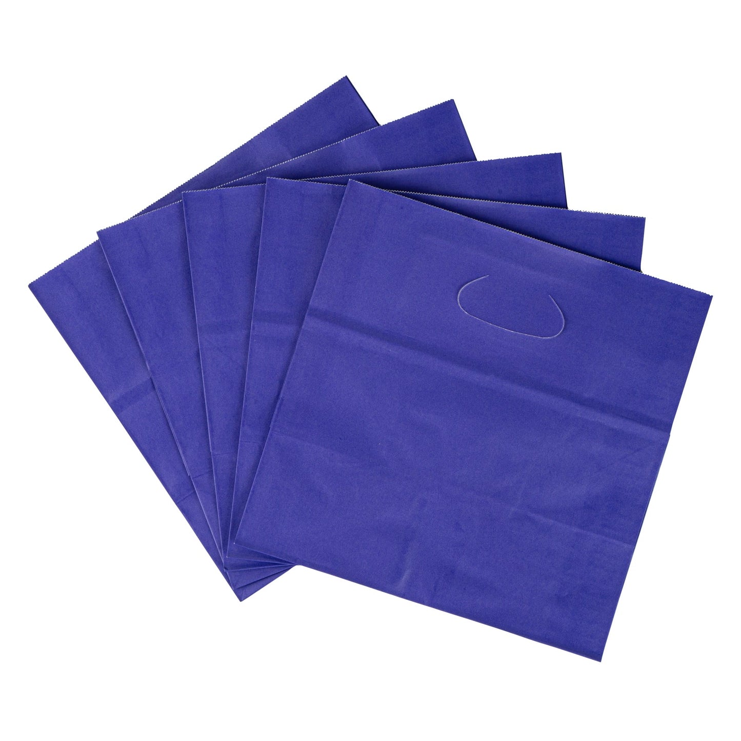 Bag Tek Rectangle Purple Paper Take Out Bag - with Handles - 11" x 7" x 11" - 100 count box