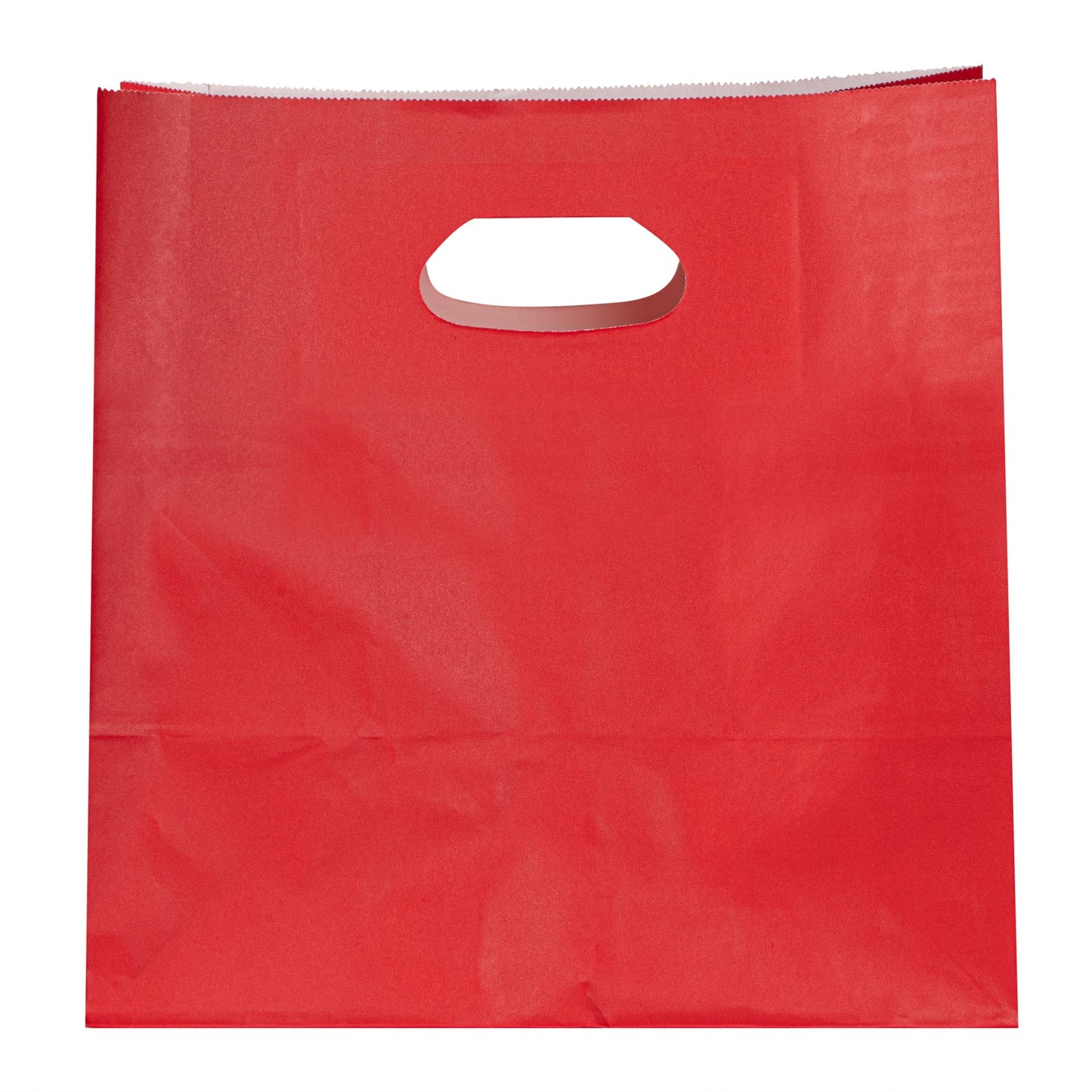 Bag Tek Rectangle Red Paper Take Out Bag - with Handles - 11" x 7" x 11" - 100 count box
