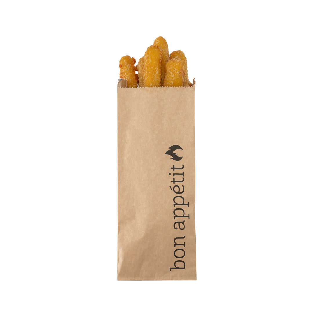 Bag Tek Kraft Paper Printed Foil Bag - Pint Size, Bon Appetit - 4 1/2" x 2" x 11 1/2" - 100 count box