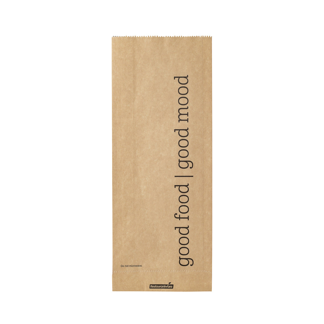 Bag Tek Kraft Paper Printed Foil Bag - Pint Size, Bon Appetit - 4 1/2" x 2" x 11 1/2" - 100 count box