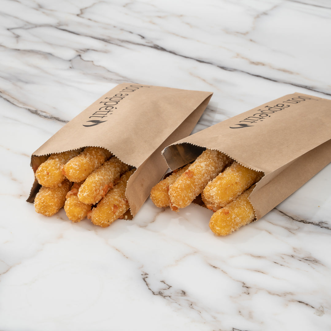 Bag Tek Kraft Paper Printed Foil Bag - Pint Size, Bon Appetit - 4 1/2" x 2" x 11 1/2" - 100 count box