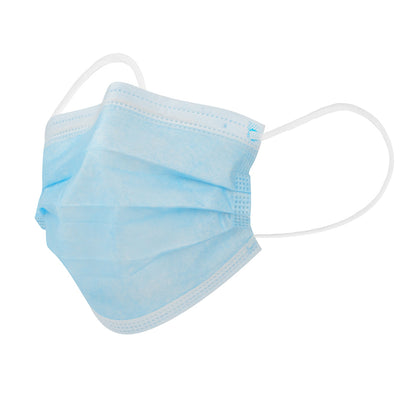 Clean Tek Professional Blue Disposable Earloop Protective Face Mask - Level 2, 3-Layer Filtration - 7" x 3 3/4" - 50 count box