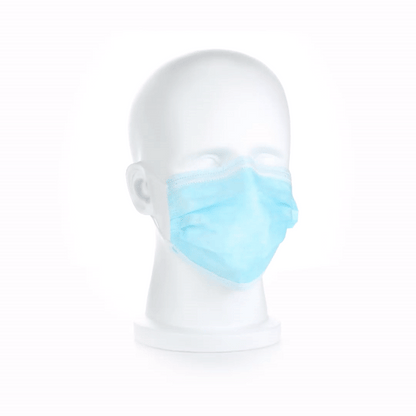 Clean Tek Professional Blue Disposable Earloop Protective Face Mask - Level 2, 3-Layer Filtration - 7" x 3 3/4" - 50 count box
