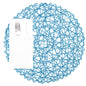 Spinweave Round Cerulean Blue Paper Handmade Placemat - Semi-Disposable - 15" x 15" - 6 count box