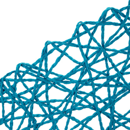 Spinweave Round Cerulean Blue Paper Handmade Placemat - Semi-Disposable - 15" x 15" - 6 count box
