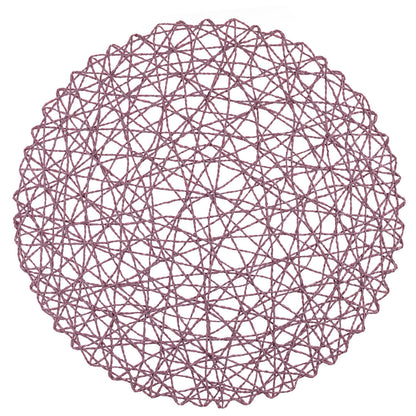Spinweave Round Pink Paper Handmade Placemat - Semi-Disposable - 15" x 15" - 6 count box