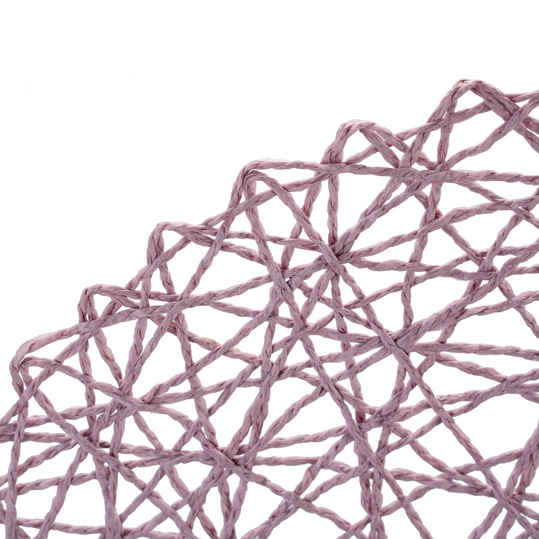 Spinweave Round Pink Paper Handmade Placemat - Semi-Disposable - 15" x 15" - 6 count box