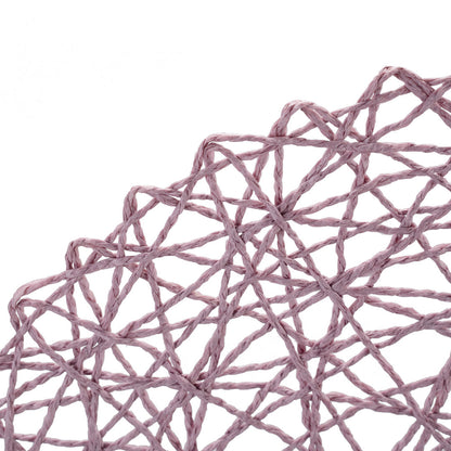 Spinweave Round Pink Paper Handmade Placemat - Semi-Disposable - 15" x 15" - 6 count box
