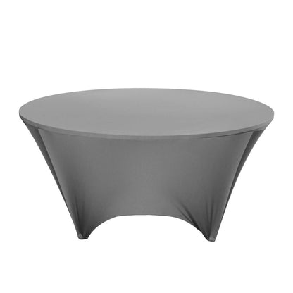 Table Tek Round Charcoal Gray Spandex Table Cover - Contour Cut - 72" - 10 count box