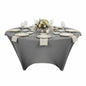 Table Tek Round Charcoal Gray Spandex Table Cover - Contour Cut - 72" - 10 count box