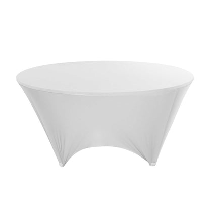 Table Tek Round White Spandex Table Cover - Contour Cut - 72" - 10 count box
