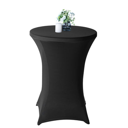 Table Tek Round Black Spandex Table Cover - Bar Height - 32" - 1 count box