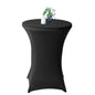 Table Tek Round Black Spandex Table Cover - Bar Height - 32" - 1 count box