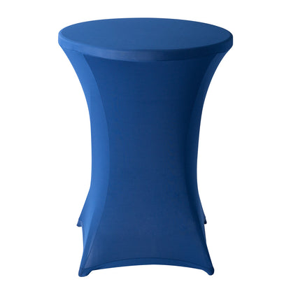 Table Tek Round Blue Spandex Table Cover - Bar Height - 32" - 1 count box