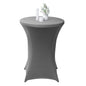 Table Tek Round Charcoal Gray Spandex Table Cover - Bar Height - 32" - 1 count box