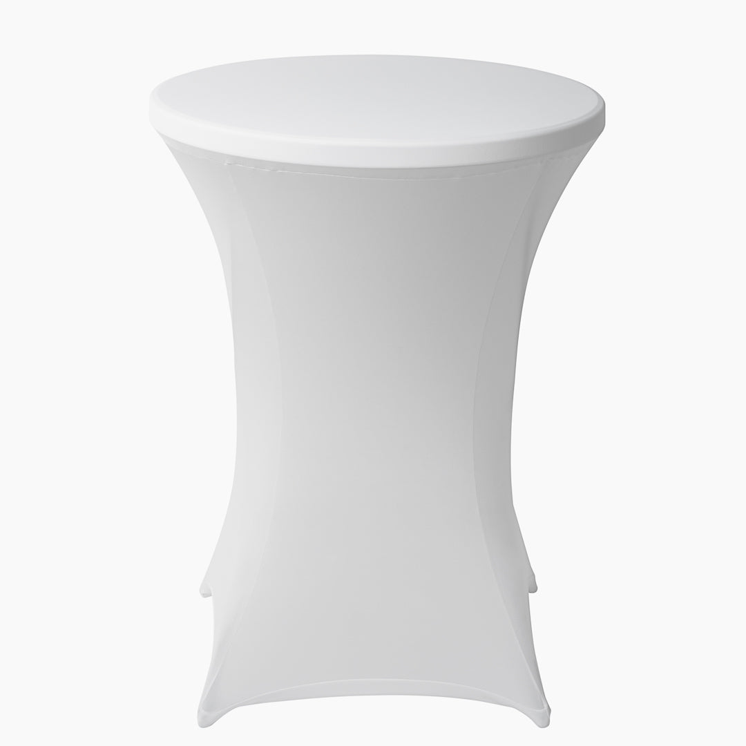 Table Tek Round White Spandex Table Cover - Bar Height - 32" - 1 count box