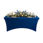 Table Tek Rectangle Blue Spandex Table Cover - Contour Cut - 72" x 30" - 1 count box