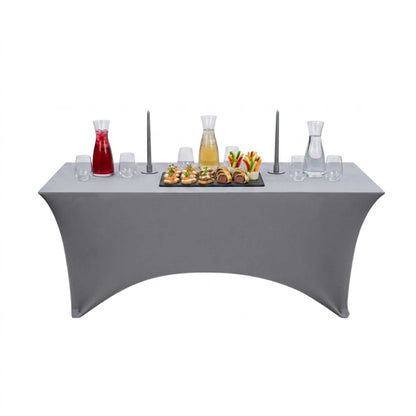 Table Tek Rectangle Charcoal Gray Spandex Table Cover - Contour Cut - 72" x 30" - 1 count box