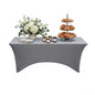 Table Tek Rectangle Charcoal Gray Spandex Table Cover - Contour Cut - 72" x 30" - 10 count box