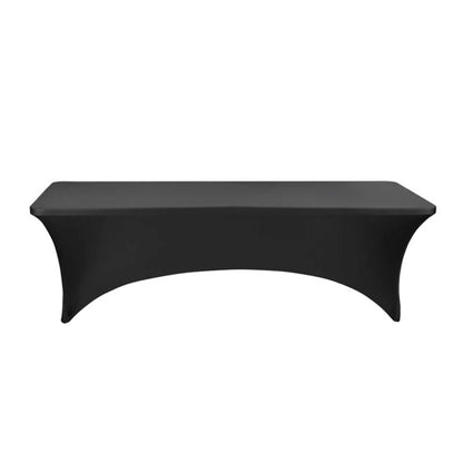 Table Tek Rectangle Black Spandex Table Cover - Contour Cut - 96" x 30" - 1 count box
