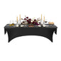Table Tek Rectangle Black Spandex Table Cover - Contour Cut - 96" x 30" - 1 count box