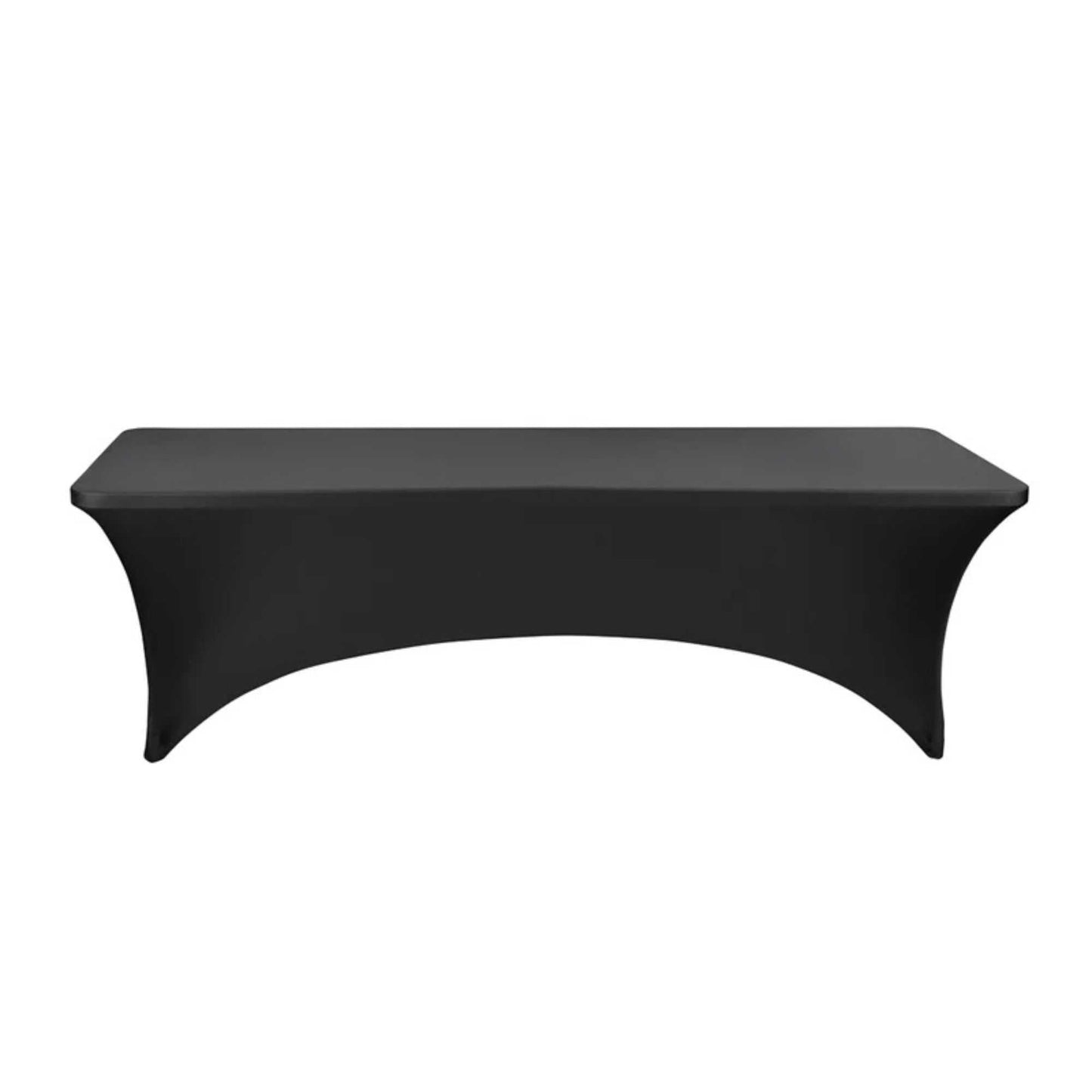 Table Tek Rectangle Black Spandex Table Cover - Contour Cut - 96" x 30" - 10 count box