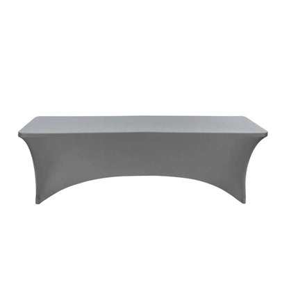 Table Tek Rectangle Charcoal Gray Spandex Table Cover - Contour Cut - 96" x 30" - 1 count box