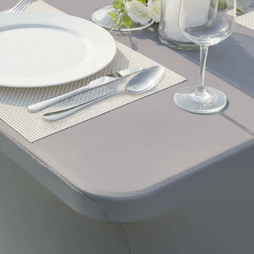 Table Tek Rectangle Charcoal Gray Spandex Table Cover - Contour Cut - 96" x 30" - 1 count box