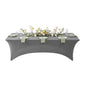 Table Tek Rectangle Charcoal Gray Spandex Table Cover - Contour Cut - 96" x 30" - 10 count box
