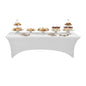 Table Tek Rectangle White Spandex Table Cover - Contour Cut - 96" x 30" - 10 count box