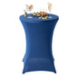 Table Tek Round Blue Spandex Table Cover - Bar Height - 36" - 1 count box