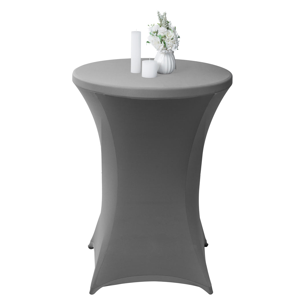 Table Tek Round Gray Spandex Table Cover - Bar Height - 36" - 1 count box