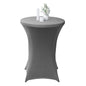 Table Tek Round Gray Spandex Table Cover - Bar Height - 36" - 1 count box