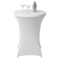 Table Tek Round White Spandex Table Cover - Bar Height - 36" - 10 count box